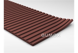 Gummiboden G 6, 4mm, Breite 1200mm, 65°ShA, SBR, gerillte Ausführung, -20°C/+60°C, Ziegelfarbe, 